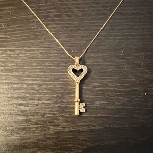 Macy's 14k Gold Heart Key Pendant Necklace